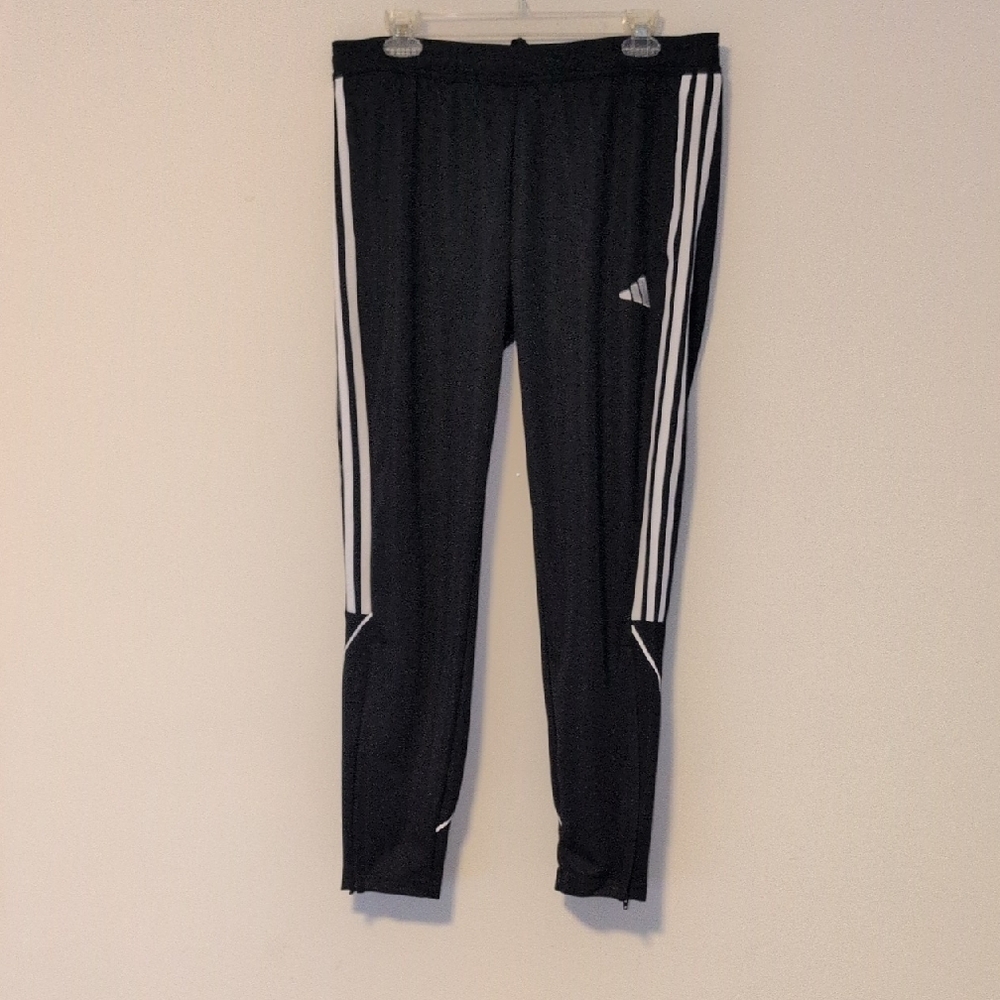 Adidas Black Sweatpants with Tapered Fit and Elastic Cuffs